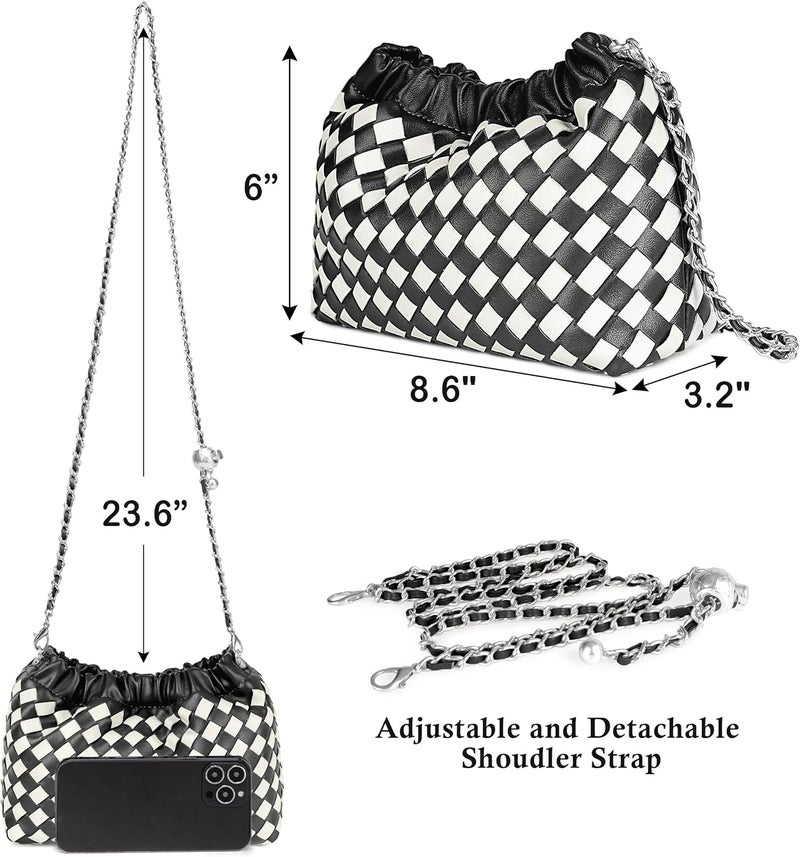 Joryin Woven Women's Crossbody Bag & Evening Purse, Trendy Dumpling Clutch & Hobo Cloud Shoulder Bag Trendy Dumpling Clutch - Image 5